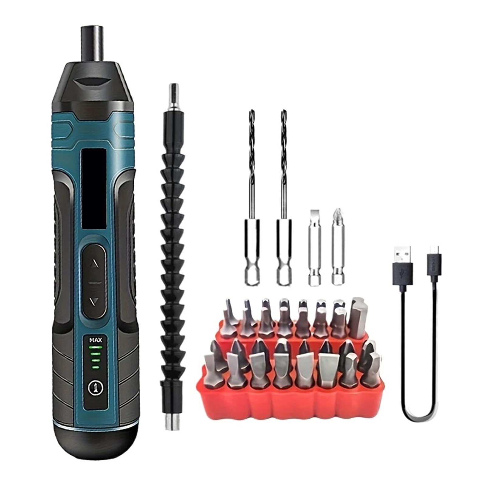Dothmvgtd B- 38Pcs Cordless Electric Screwdriver Rechargeable 1300Mah Lithium Battery Mini Drill 3.6V Power Tools Set Portable Lightweight(B- 38Pcs)