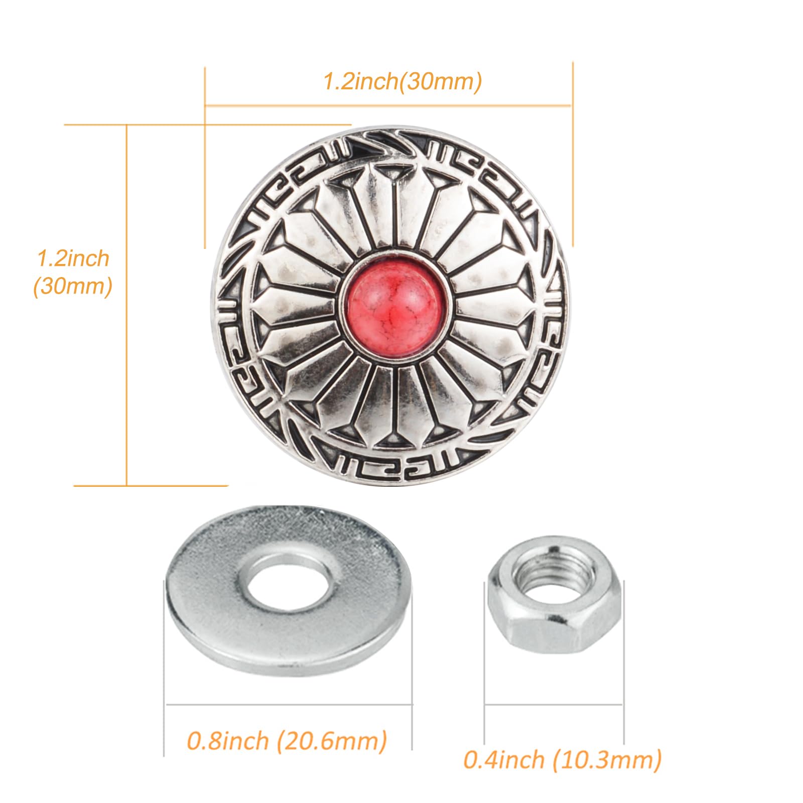 Arenbel 2Pcs License Plate Frame Screws Red Core Flower Shape Car Tag Bolts Fasteners Kit Fit Vehicles Motorcycle Trucks SUV