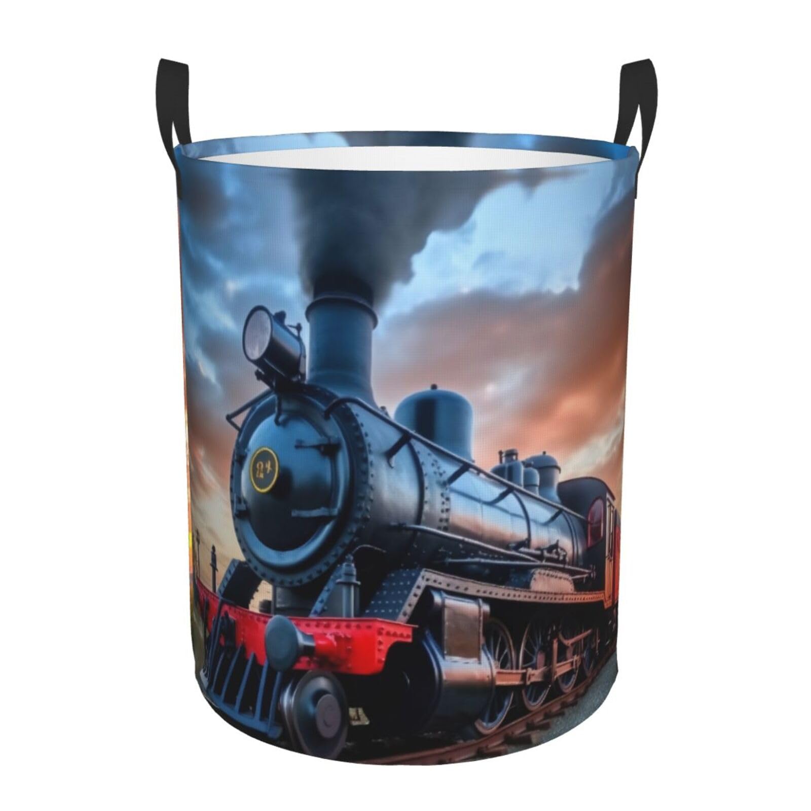 Laundry Baskets, Waterproof Oxford Fabric Laundry Hamper - Steam Train - Toys Storage Baskets Bin, Dirty Clothes Storage Hampers With Handle, Organizer Basket, Nursery Hamper, Home Decor