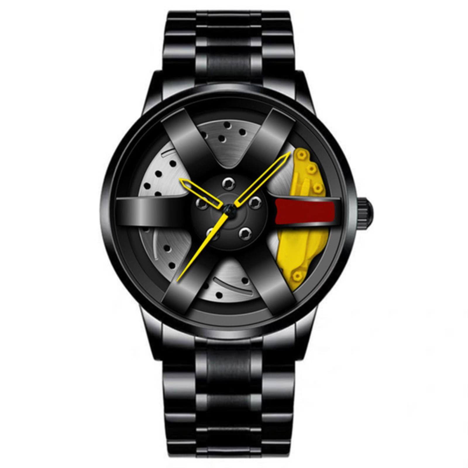 WielWatch - Horloge M - Velg Horloge - Sportauto - Horloges met stalen band- BMW Horloge - Cadeau mannen - Autovelg - Draaiend - Autoliefhebber - horloge jongens