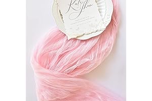 Blushing Pink Cheesecloth Table Runner for a Rustic and Romantic Party Ambiance
