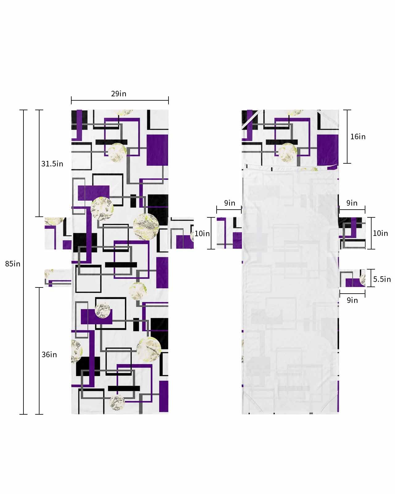 Purple Geometric Beach Lounge Chair Towel Cover, Soft Chaise Lounge Towel with Side Pockets Patio Pool Chairs Cover for Beach/Pool Sunbathing 29x85 Black Grey Modern Abstract Art Marble
