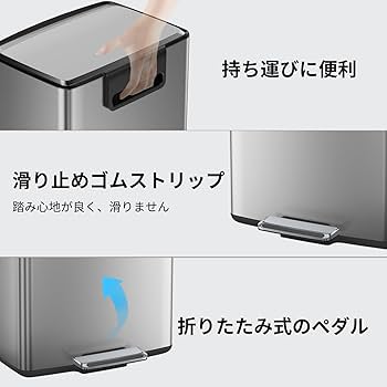 ゴミ箱 40L ダストボックス ステンレス ペダル式 ふた付き おしゃれ 大容量 Amazon｜mVm ゴミ箱 40L ダストボックス ステンレス ペダル式