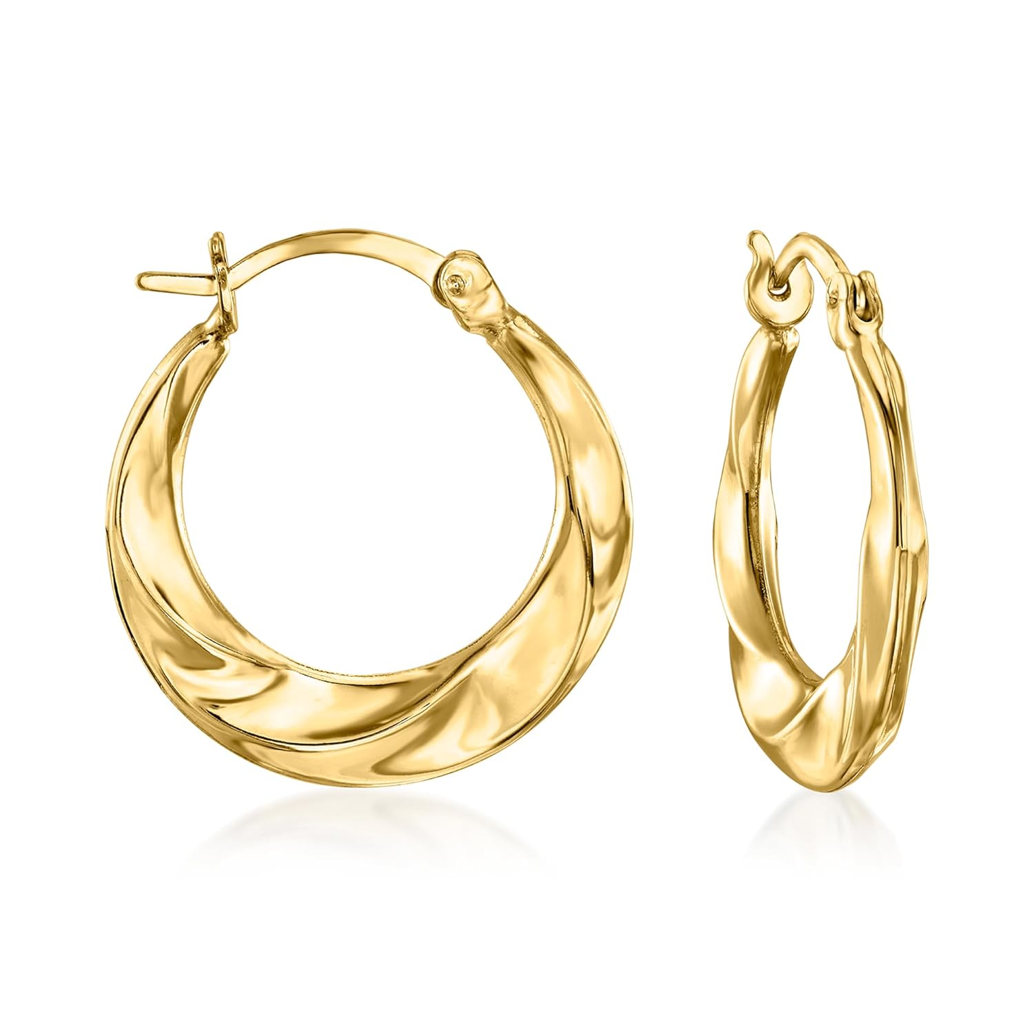 Ross-Simons 14kt Yellow Gold Twisted Hoop Earrings