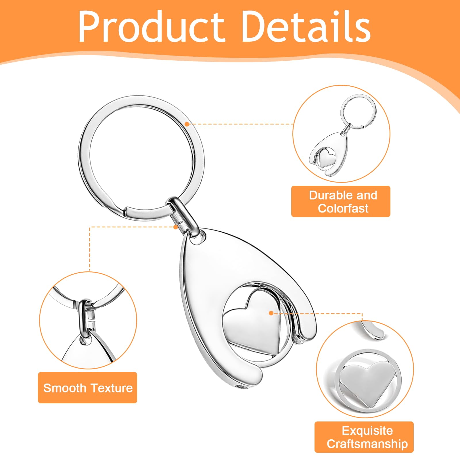 Porte-clés De Panier En Acier Inoxydable - Caddie Jeton - Robuste Et