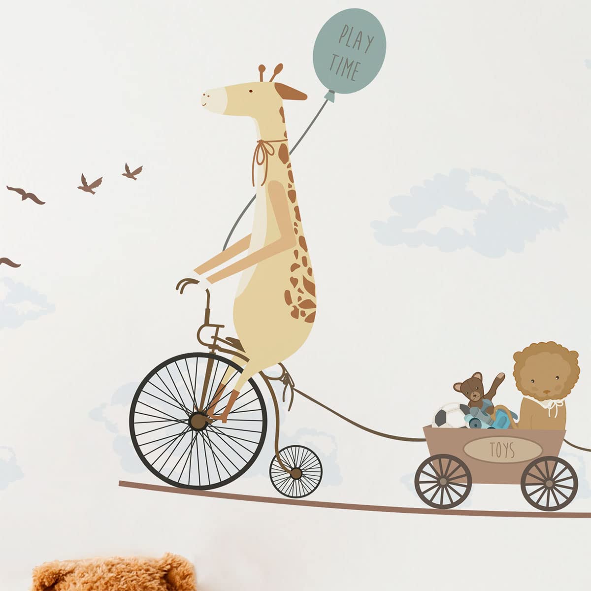 Children's Wall Stickers - Baby Room Decoration - Children's Bedroom Wall Sticker - Elephant and Friends - Height 90 x Length 60 cm - Image 3