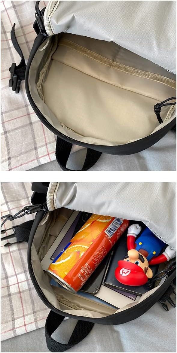 kawaii backpack girl school bag waterproof nylon with kawaii pendant cute pin mini backpack(white) - Image 7