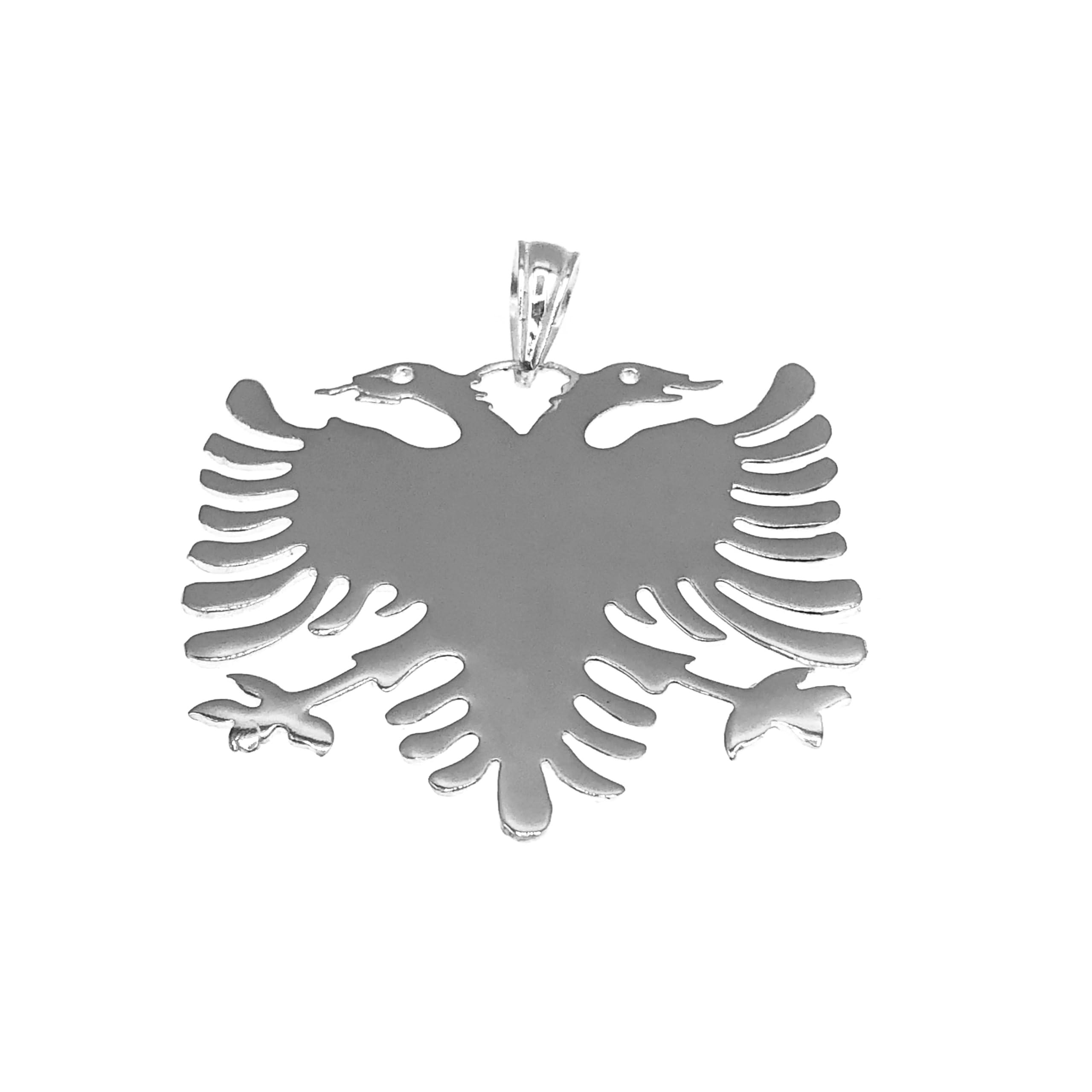 925 Sterling Silber Anhänger Albanische Adler Doppelkopf Albania Albanien Flagge Panzerkette/Unisex / 20797