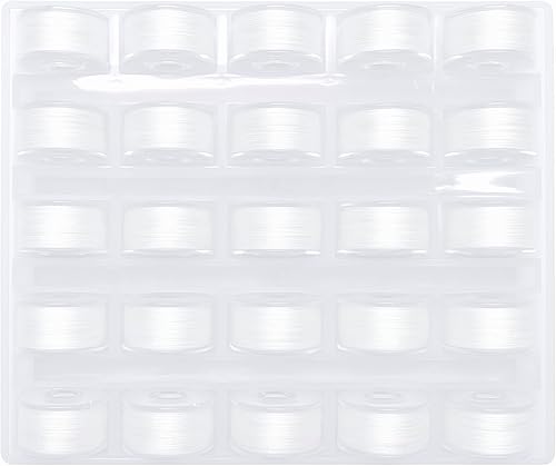 Miniatura 2 de Mandala Crafts 25 bobinas preenrolladas SA156 blancas para máquina de coser Singer -15J SA156 hilo de bobina precargado para máquina de coser