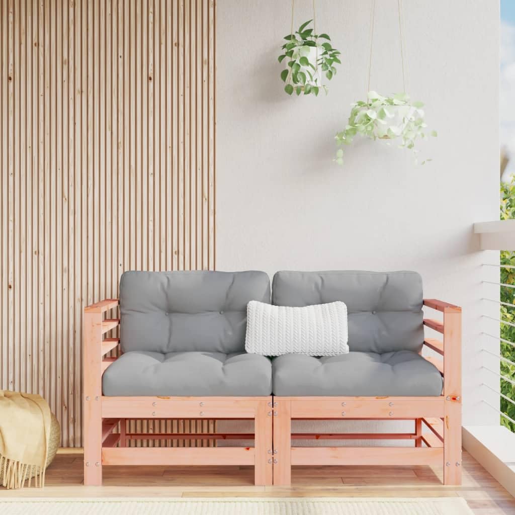 Canapé d'angle de jardin en bois massif Douglas résistant pour terrasse élégante