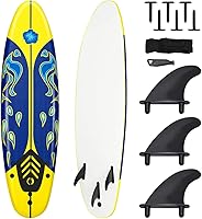 Vista 11 de Giantex 6 pies Tabla de surf tablas de surf de Foamy Surf Playa Océano color Rojo