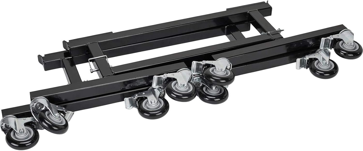 Speedway Motors Adjustable Sprint/Midget Car Chassis Stands: Portable, Sturdy, Locking Rubber Casters, Non-Slip Rubber Mounts, Adjustable Height (16-20 Inches), Sold in Pairs