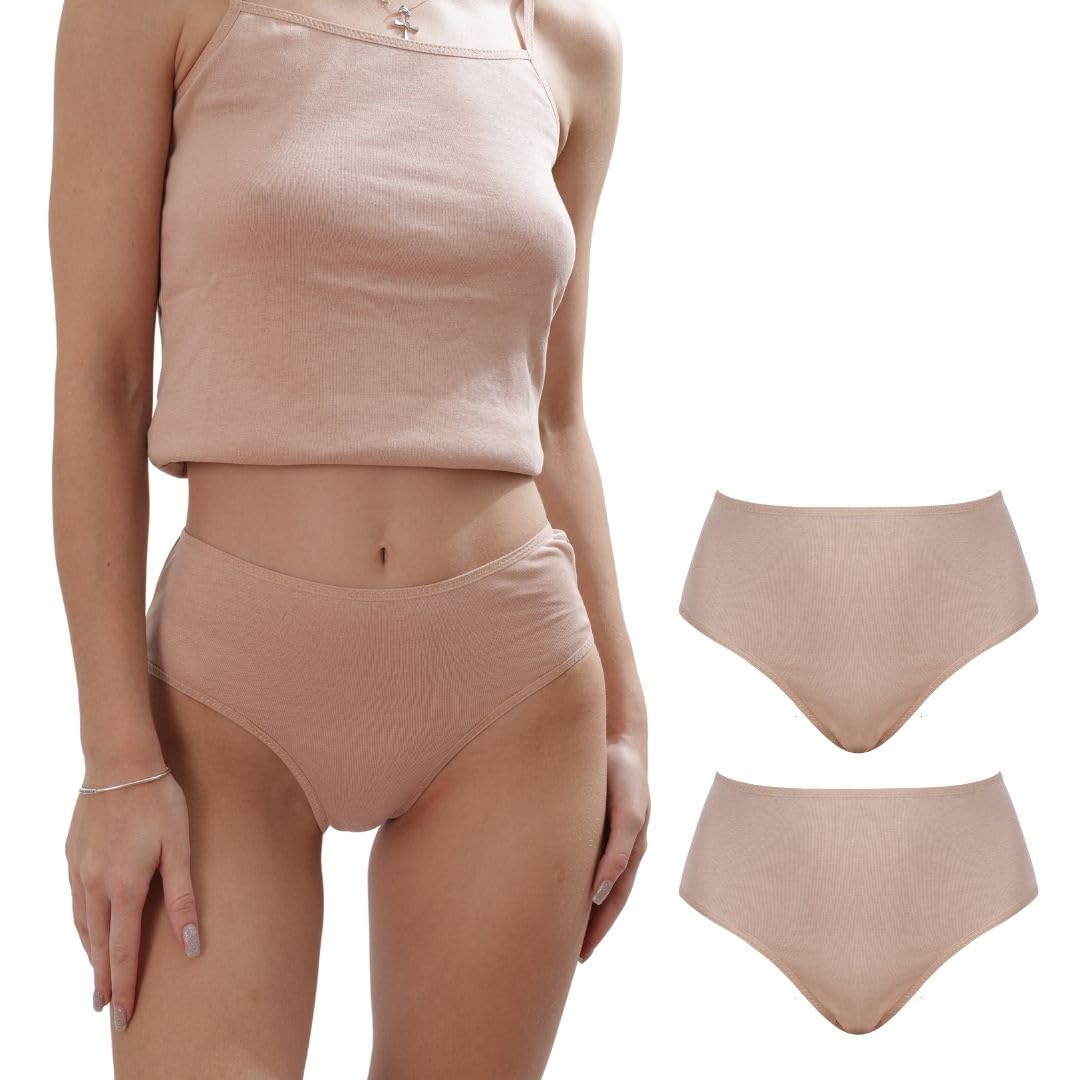 ORGANICKID Women's Organic Cotton High Waisted Underwear Full Briefs