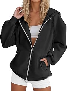 Yinguo Hoodies For Women UK Oversized Hoodie Zip Up Sweatshirts Trendy Casual Loose Long Sleeve Crewneck Pullover Comfy Fall Winter Cloth Fashion Ladies Outfit