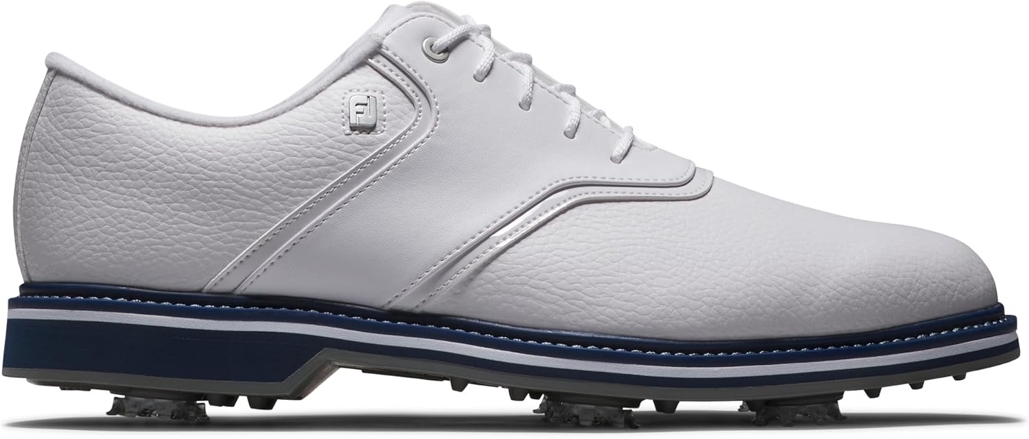 FootJoy Men's FJ Originals Golf Shoe, White/White/Navy, 7.5 Medium - Image 2