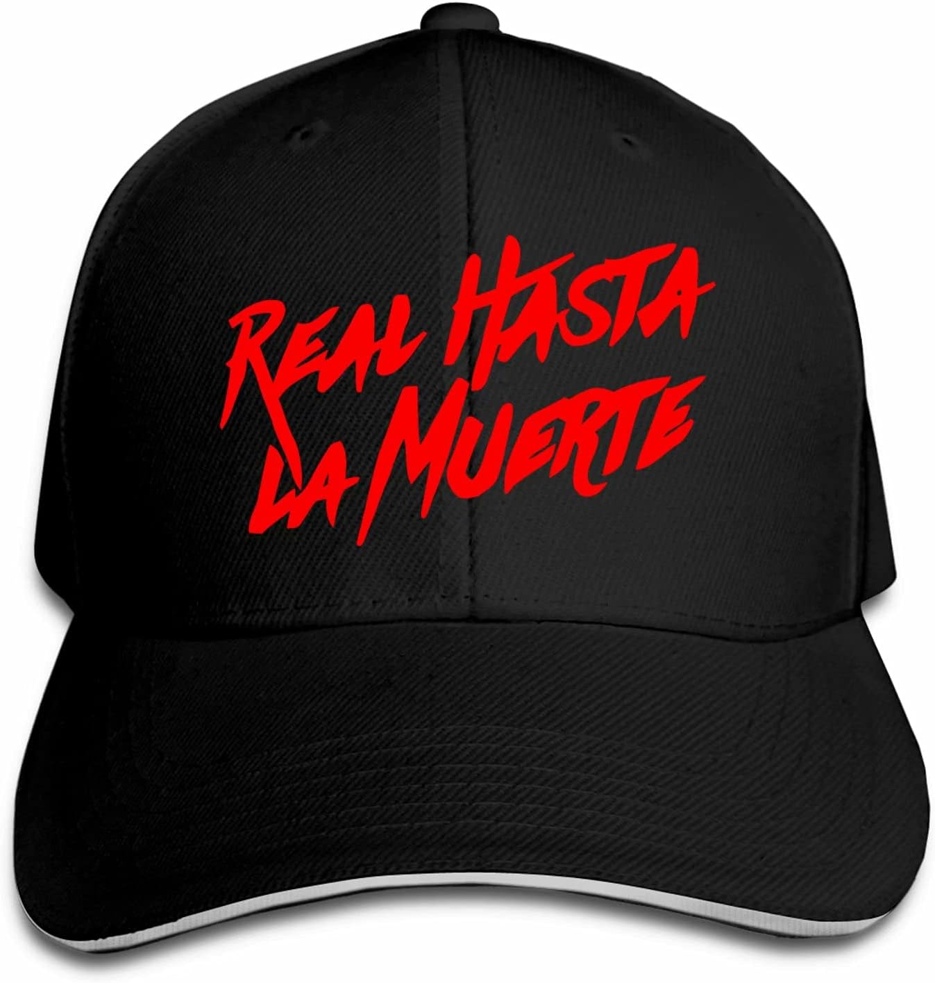 UEESTARAnuel AA Hat Adult Unisex Sports Real Hasta La Muerte Hat Adjustable Sandwich Baseball Cap hat for Men's&Women, Black, One size