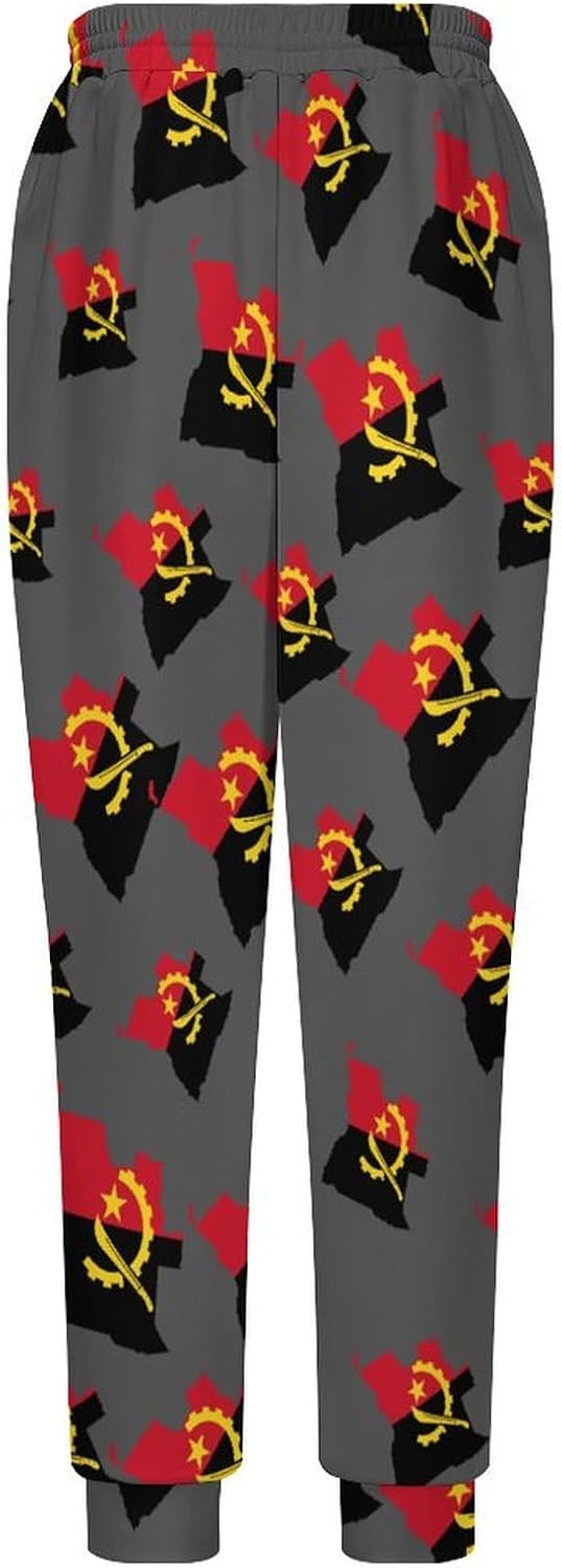 Flag Map of Angola Casual Men's Sweatpants Lounge Pant 4X-Large