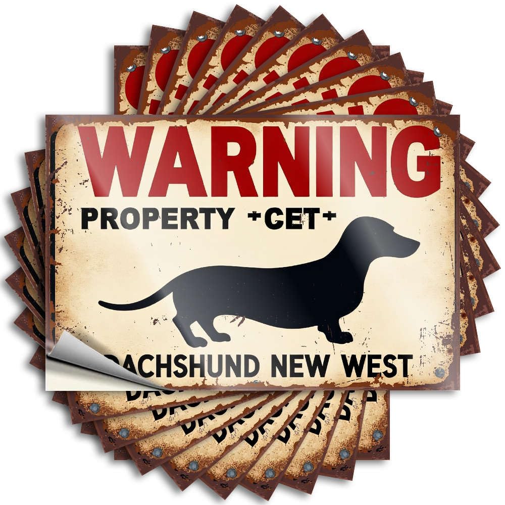 Summer Sticker Aesthetic Decals, Country Cute Pattern Design for Coffee Notebook | Tumbler Removable Vinyl Property of Dachshund New West. Keep Out!(12X18CM)