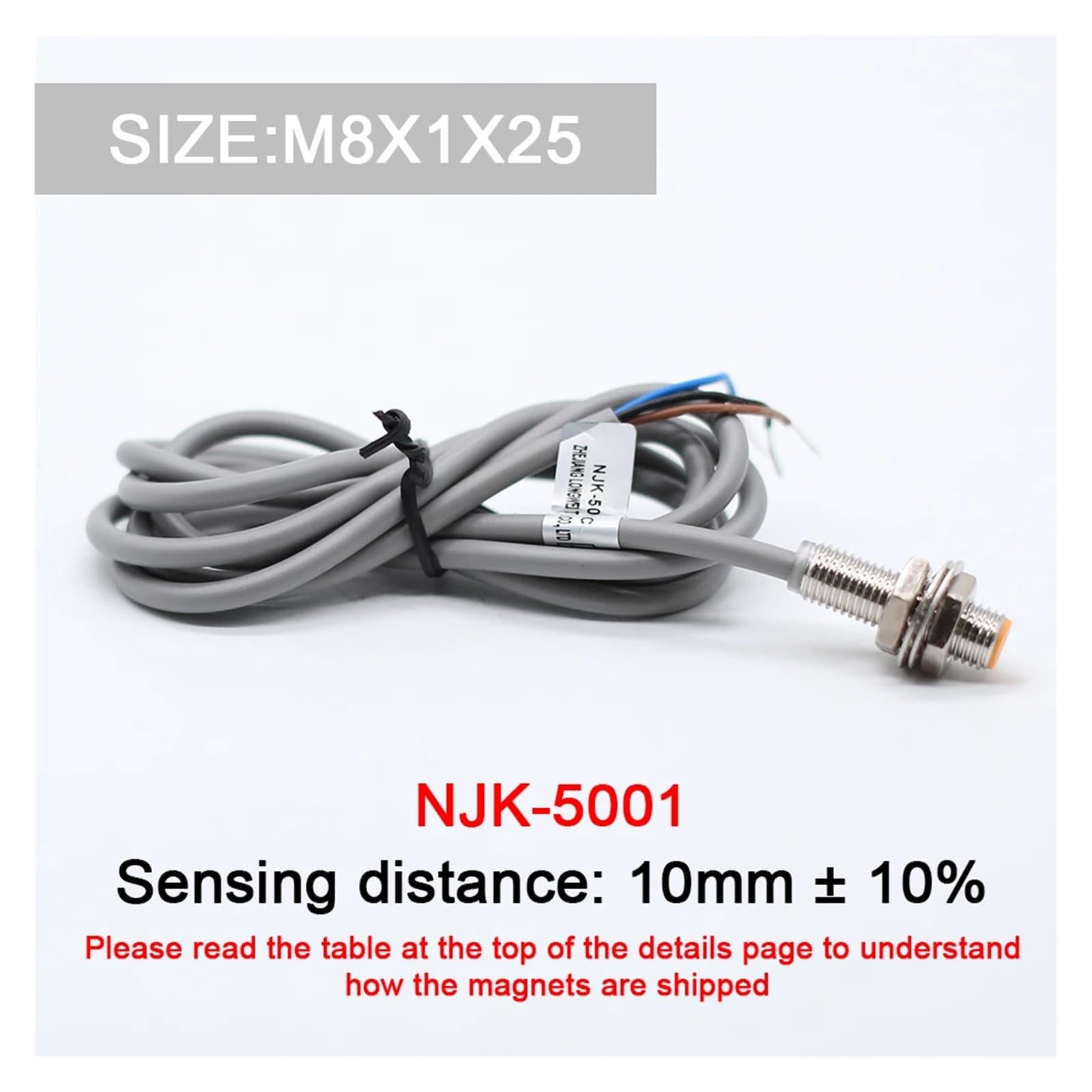 NJK-Näherungssensor mit induktiver Schaltung M8 M12 M18 NPN/PNP NO/NC 24V Hall-Effekt(NJK-5001,PNP NO)
