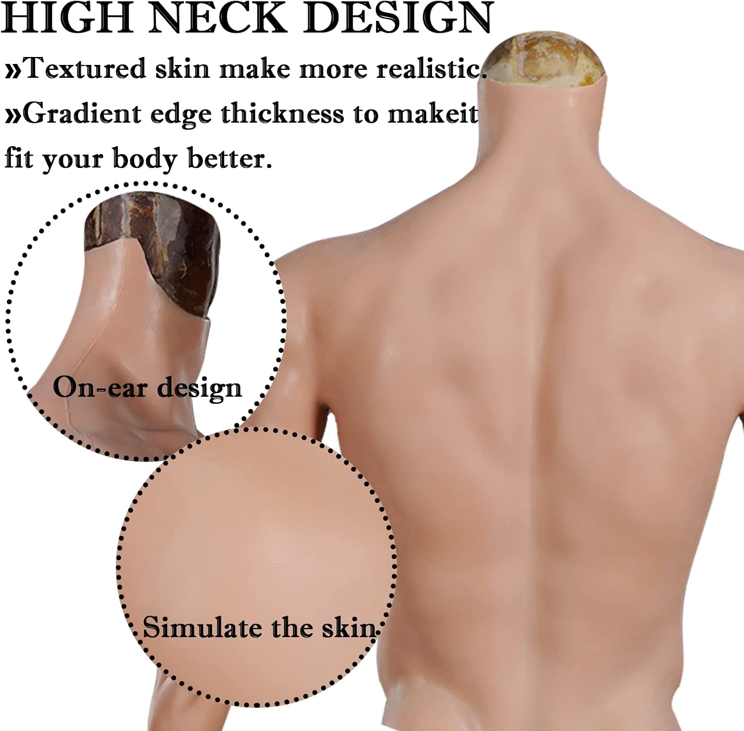 Silicone Muscle Suit with Arms Realistic Male Chest Shaper Simulation Skin Enhancer for Cosplay Makeup Halloween Props