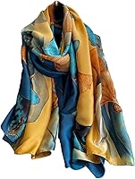 NUWEERIR Women's 100% Mulberry Silk Scarf - Large 70x35 Long Satin Lightweight Fashion Wrap Shawl