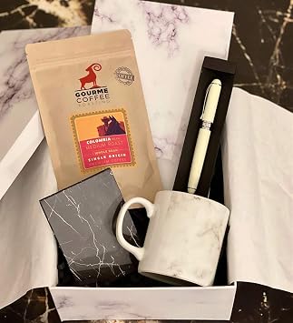 giftmoda Beyaz Mermer Filtre Kahve Sevgiliye Hediye Seti