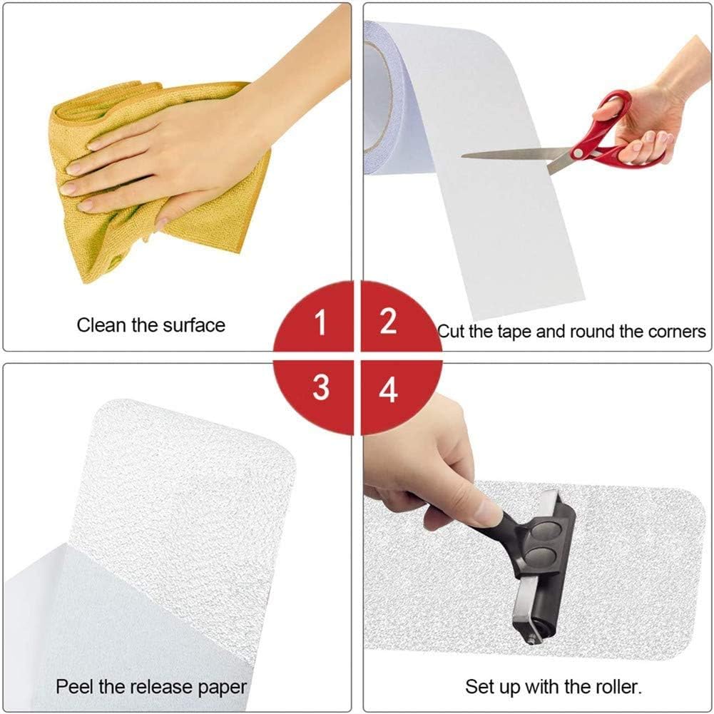 BangShou 15-Pack Non-Slip Stair Treads 5.9" x 31.4", Self-Adhesive Transparent Tape, Anti-Slip Step Strips - Image 3