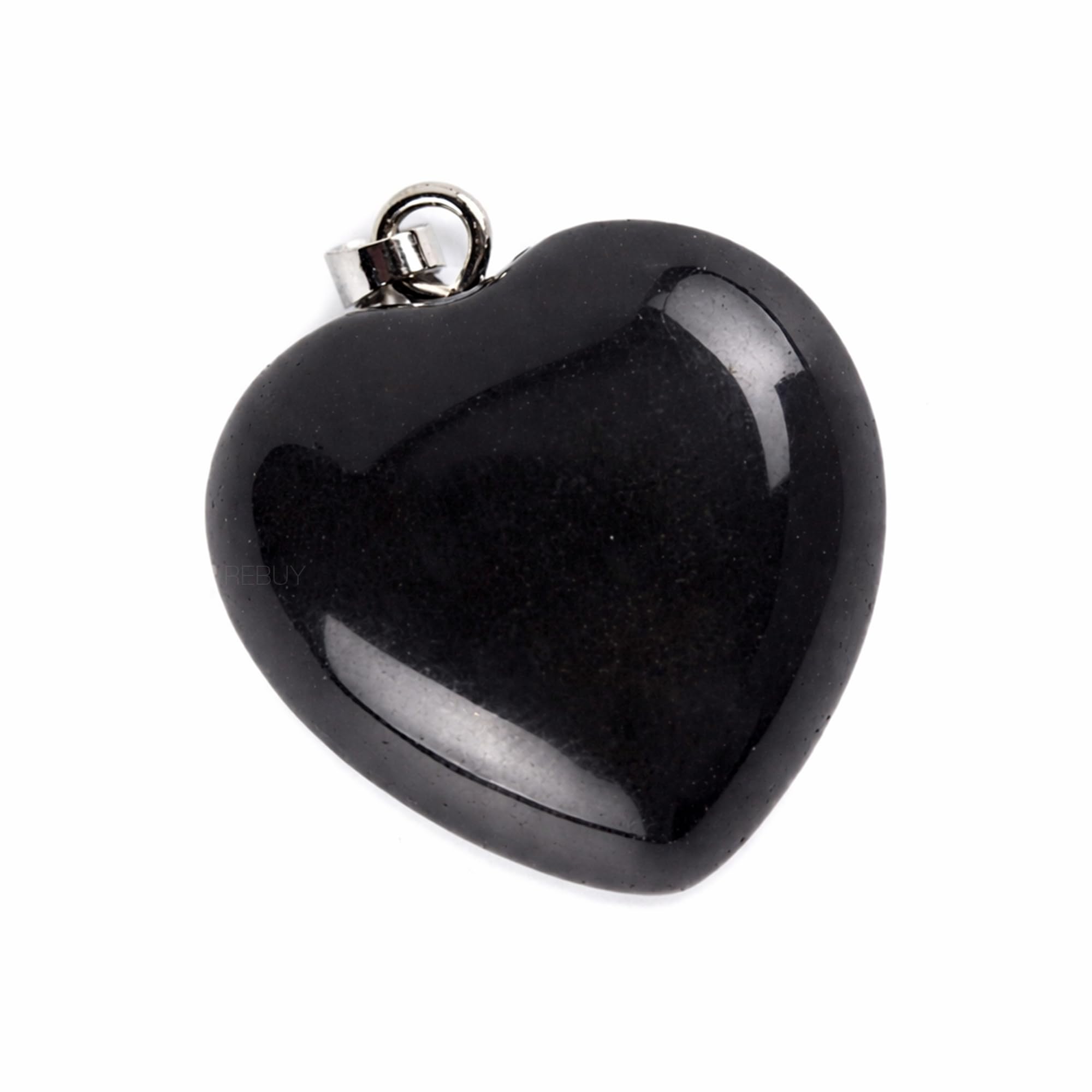 Black Tourmaline Stone Pendant Reiki Healing and Crystal Healing Heart Shape Stone Pendant for Men & Women-image-28