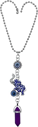 LUCKBOOSTIUM Adorno colgante de elefante contra el mal de ojo, accesorios decorativos y cosas para colgar en el espejo de tu automóvil, pared,