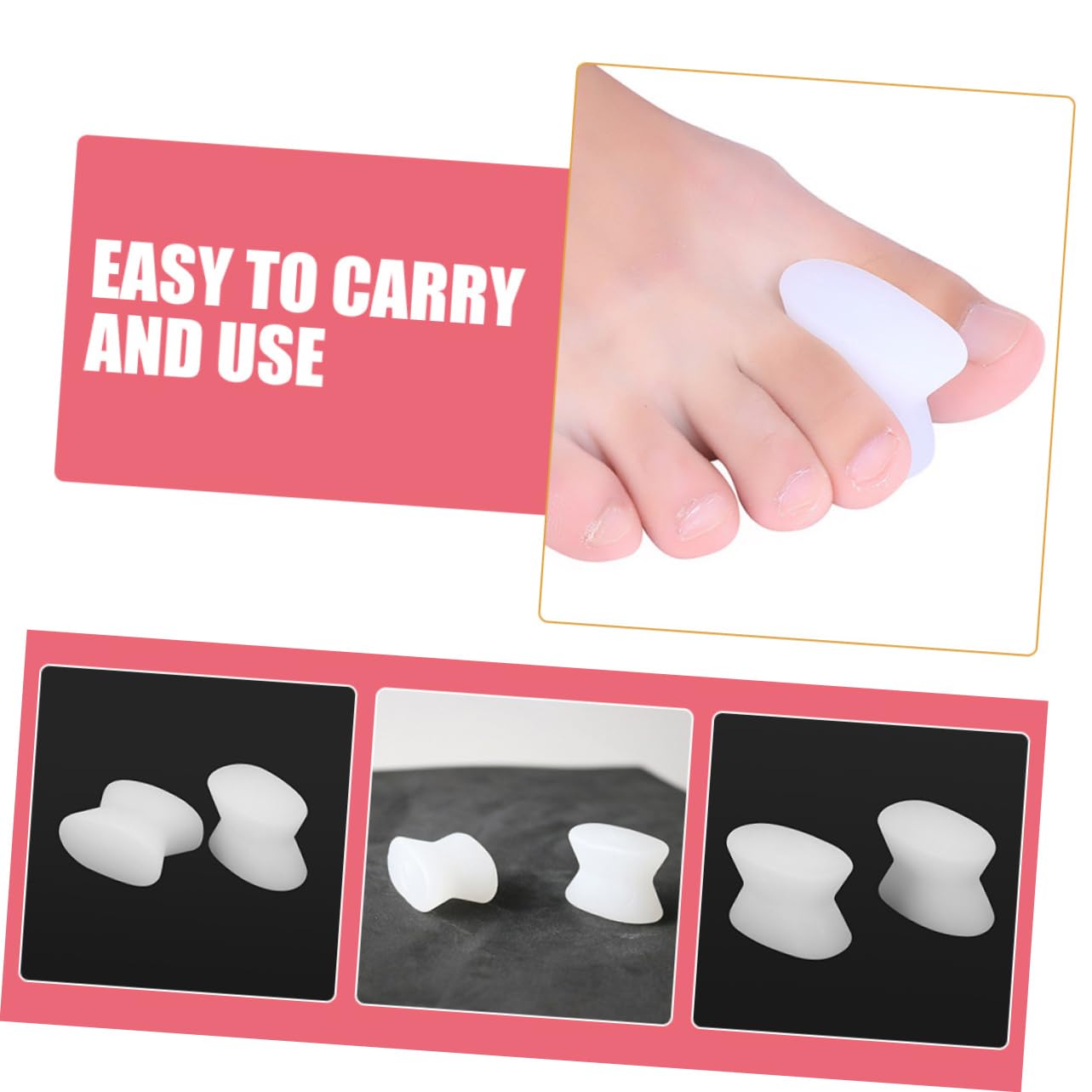 NOLITOY 12pcs Reusable Toe Separators for Pedicures Ergonomic Toe Correctors Comfortable and Breathable Foot Care Tools