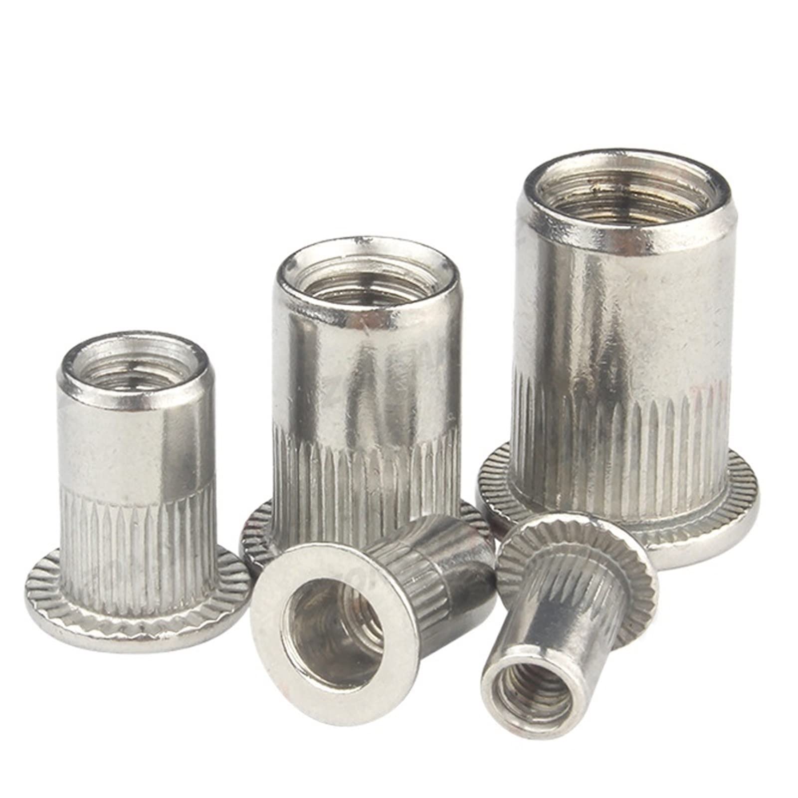 LUCIY Nuts and Bolts Stainless Steel Rivnut Flat Head Threaded Rivet Insert Nutsert Cap Perforated Rivet Nuts (Size : M4 x 3picecs)