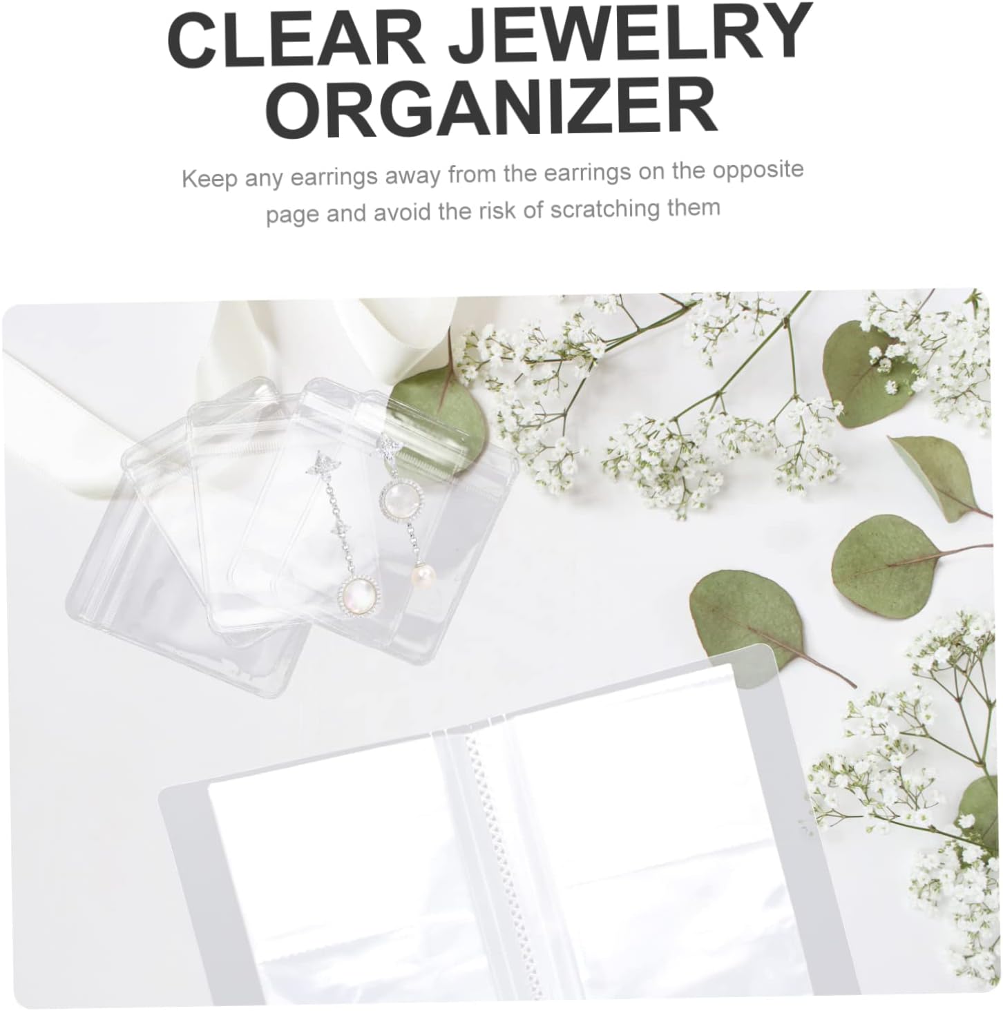 1set Jewelry Storage Book Bag Portable Jewelry Organizer Multi Holder for Earrings Necklaces Slots Extra Bags for Travel and Home Use