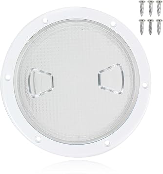 Boat Hatch 4in/6in/7.2in,Boat Deck Plates Round Non-Slip Inspection Hatch with Clear Detachable Cover,Marine Access Hatch Deck Hatches for RV Boat Yacht Kayak Outdoor Mount-Screws Included