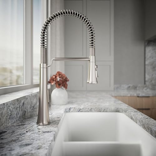 Vista 93 de KOHLER 23765-CBL Tone - Grifo de cocina semiprofesional, negro mate/cromo pulido