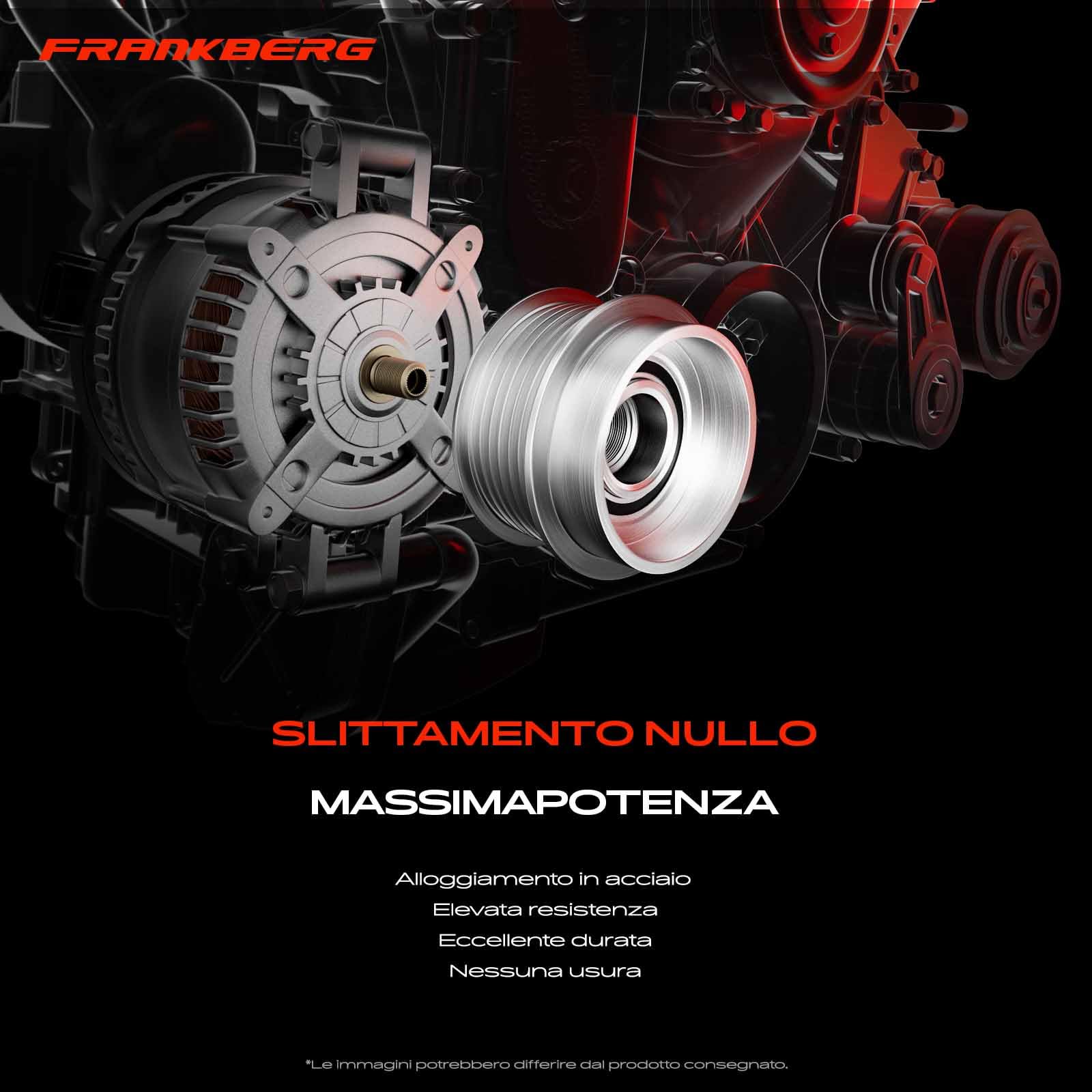 Frankberg Puleggia a Ruota Libera Puleggia del generatore Con 6 Scanalature Compatibile con Corsa C X01 1.0L-1.4L Serie 3 Cabriolet E93 325d 330d 3.0L Replace# 535006310