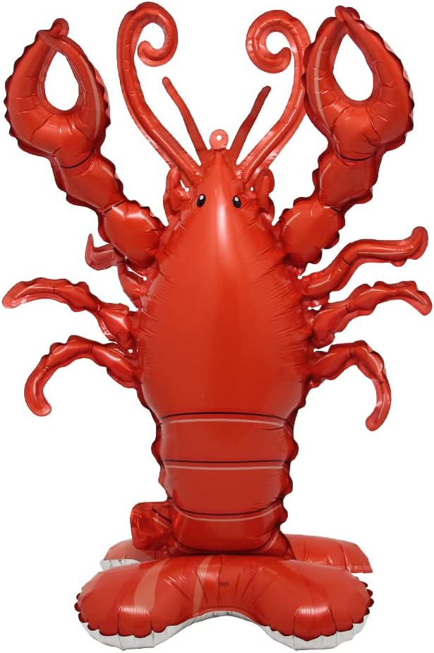 Selfstand 3D Animal Fox Koala Lion Elephant Panda Cow Rabbit dinosaur Triceratops Stegosaurus Baby shower Ball Foil Balloons Birthday Party Baby Shower Decorations Kids Toys (Base Lobster)