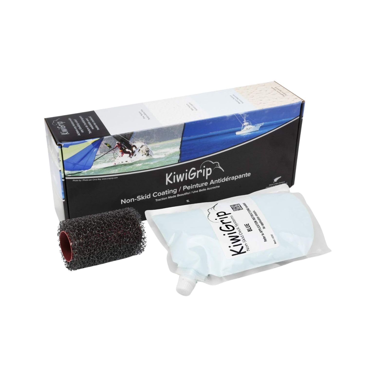 KiwiGrip KG-1BL-PR Non-Skid Coating, 1 Liter Pouch, Blue