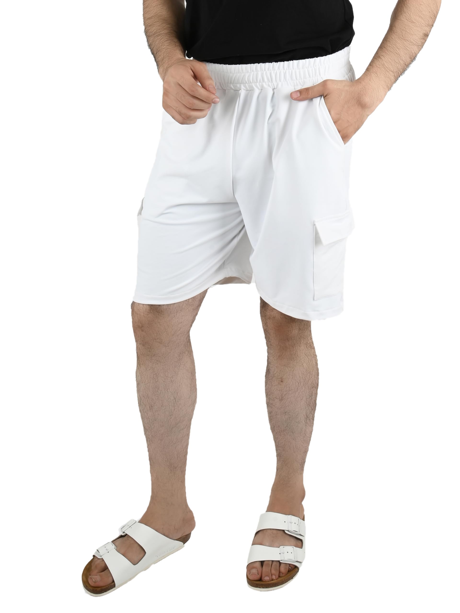 Men Yellow Leaf Printed Mid-Rise Cotton Regular Shorts-image-19