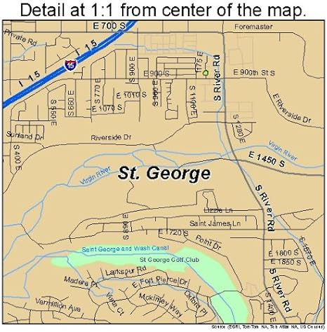 St George Utah On A Map 18" Street & Road Map Of St. George, Utah Ut - Printed Small Size Atlas Of  Your Home Town : Amazon.ca: Home