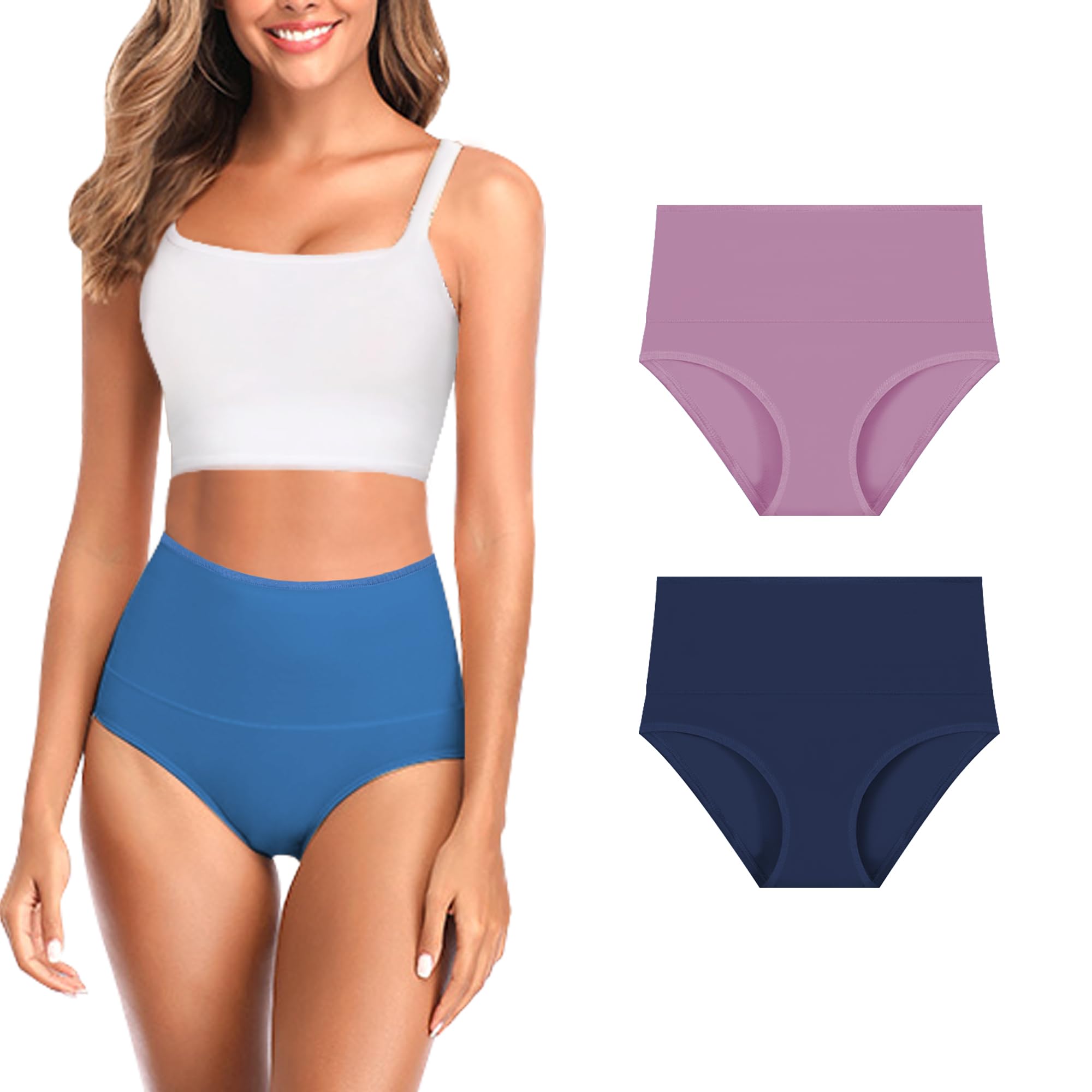Women's High Waist Cotton Tummy Tucker Control Underwear Moderate Compression Postpartum Hipster Panties Combo Post Pregnancy Support-image-49