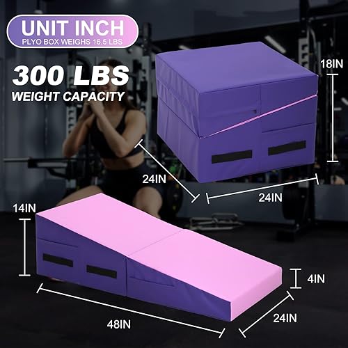 Miniatura 6 de BLKMTY Colchoneta de gimnasia inclinada, colchoneta plegable para gimnasia inclinada, alfombrilla de cuña de queso para niños, tapete de ejercicio