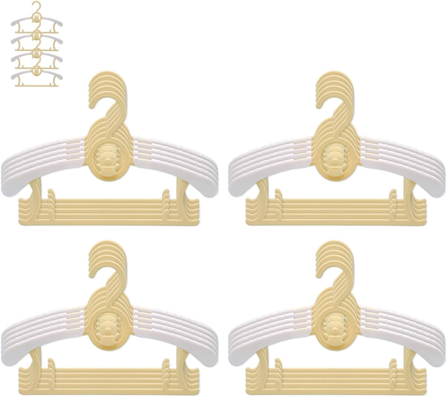 JSF Perchas de armario para cuarto de bebé, colgador extensible de 11 a 14 pulgadas, gancho antideslizante para recién nacido, 20 piezas de perchas