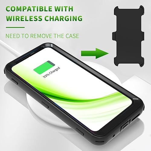 Miniatura 5 de Funda para T-Mobile REVVL 6 Pro 2022 con funda de clip para cinturón, funda resistente de doble capa resistente contra caídas y funda giratoria de