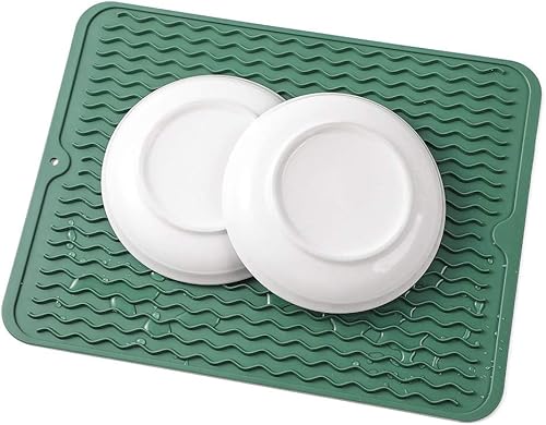 Miniatura 628 de Tapete de silicona para secado de platos para múltiples usos, fácil de limpiar, ecológico, resistente al calor, tapete de silicona para encimera