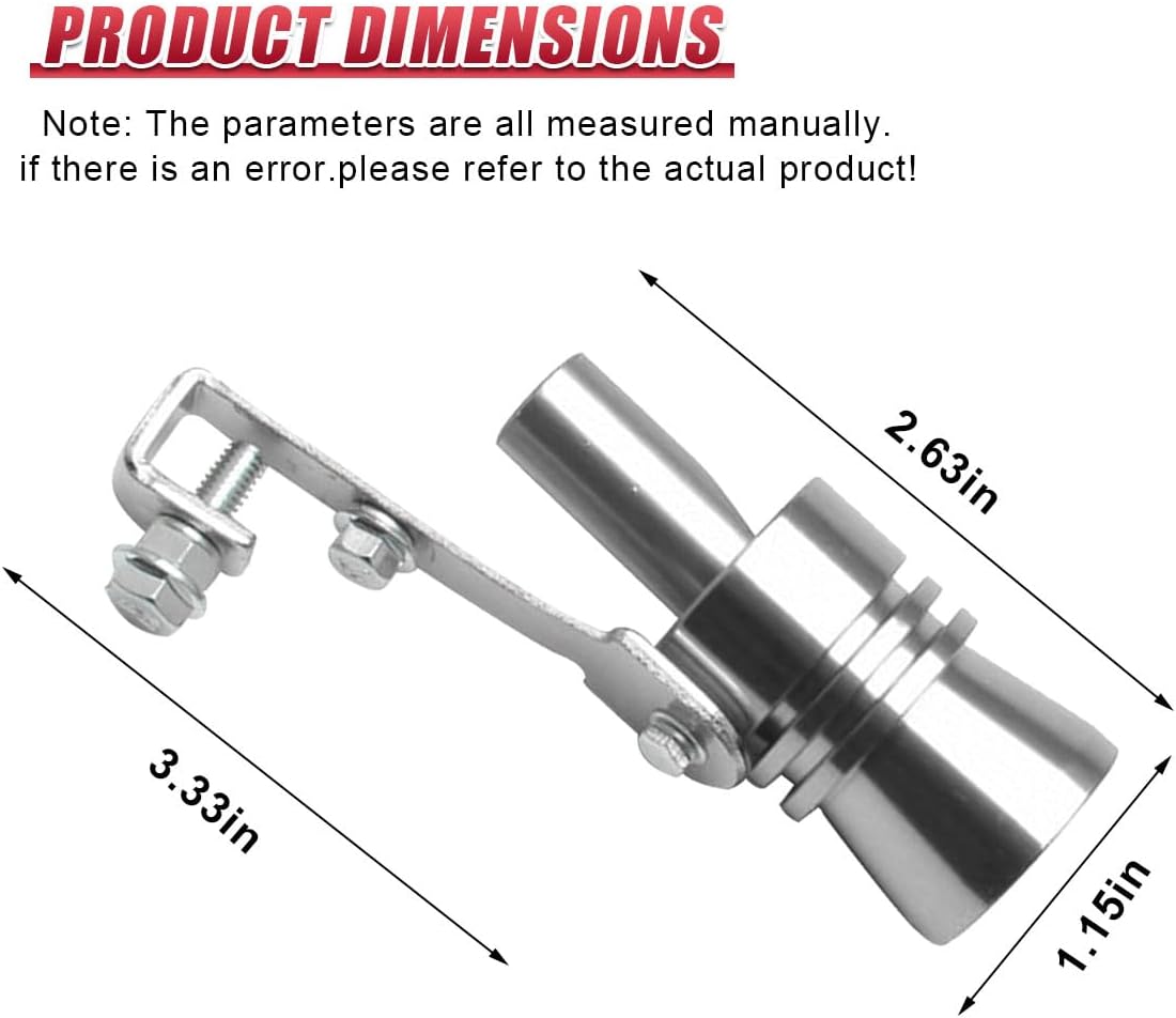YoRise Car Exhaust Whistle, Aluminum Alloy Auto Blow-Off Valve Tip Whistle, Car Tail Pipe Roar Maker Simulator, Universal Vehicle Muffler Pipe Sound Booster for Most Cars (Silver-L) image 2