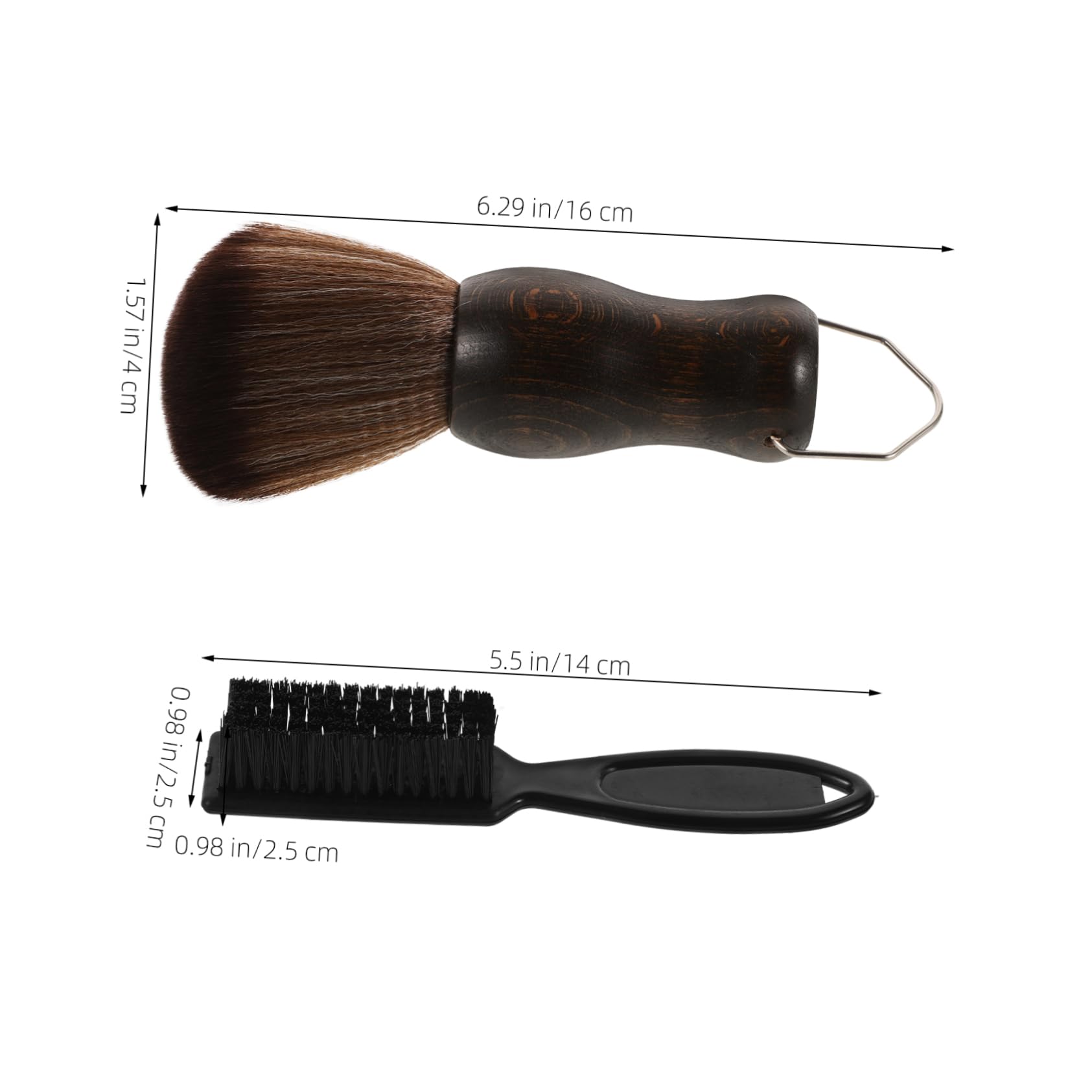 FOMIYES Double Bristle Hair Brush Barber Brush for Men Beard Grooming Set Handle Duster