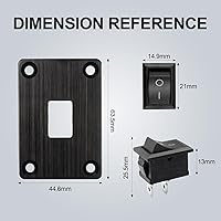 Vista 6 de 1 pieza Interruptor basculante negro KCD1 para barco, interruptor de panel SPST de 2 posiciones y 2 pines, 6A 250V CA 10A 125V CA, con 4 piezas