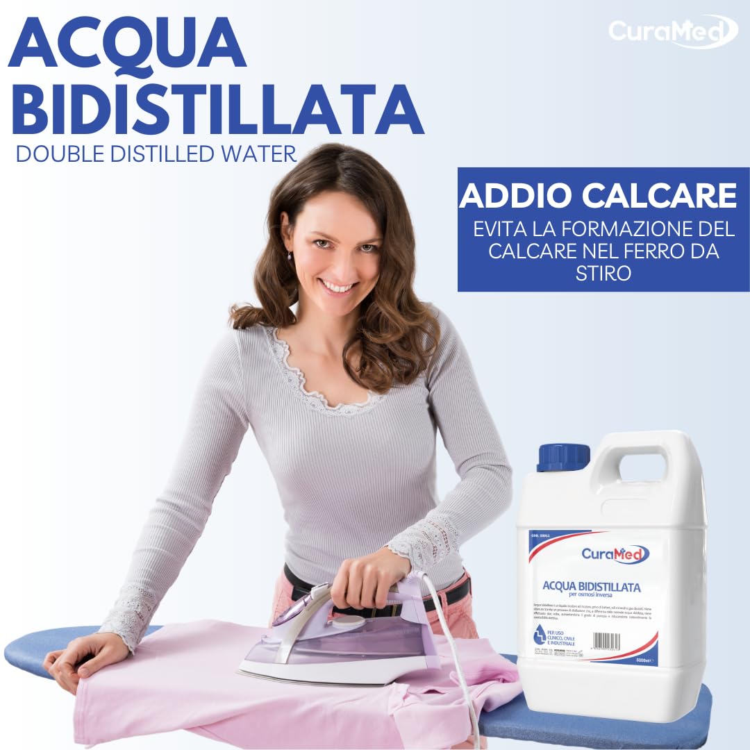 Cura Farma Acqua Bidistillata – Tappo A Vite con Sigillo di Sicurezza – 5lt – Originale