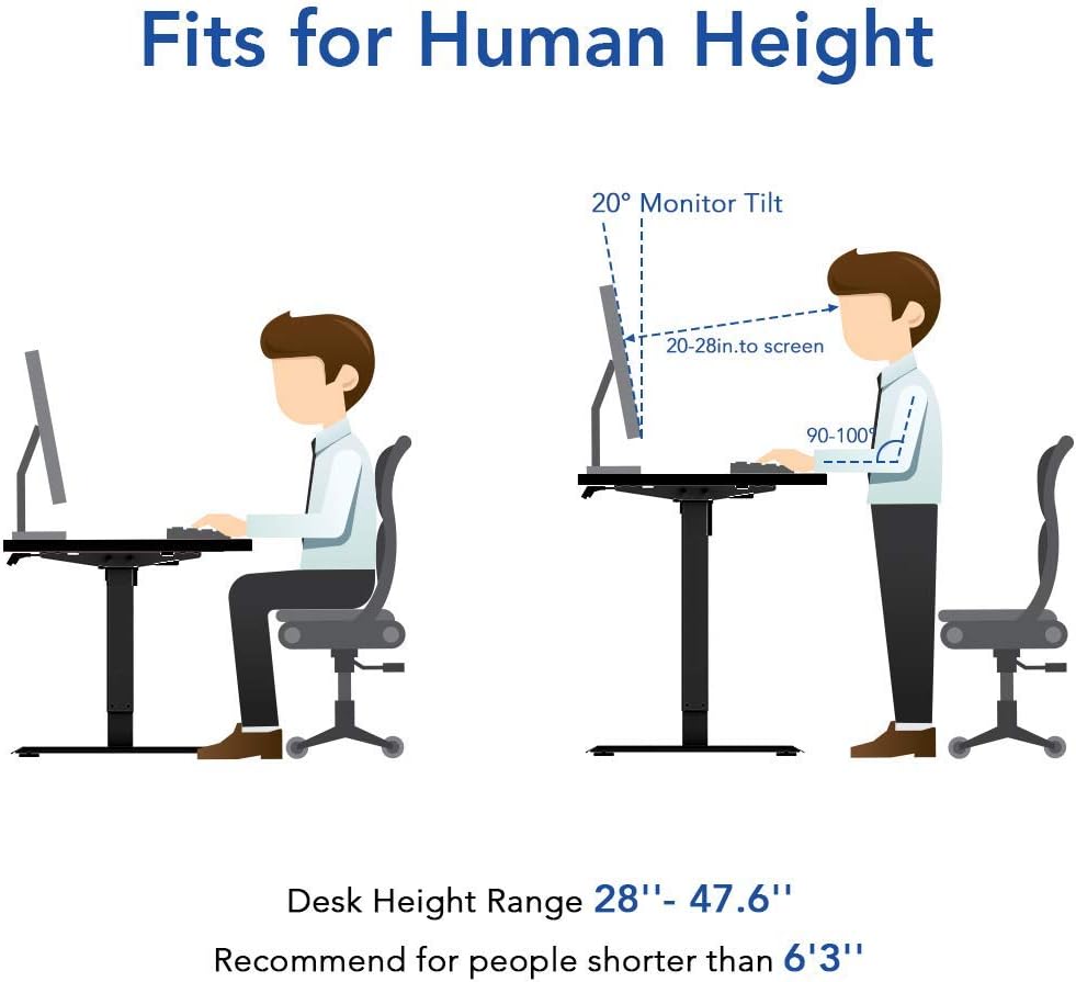 ideal desk height for short person