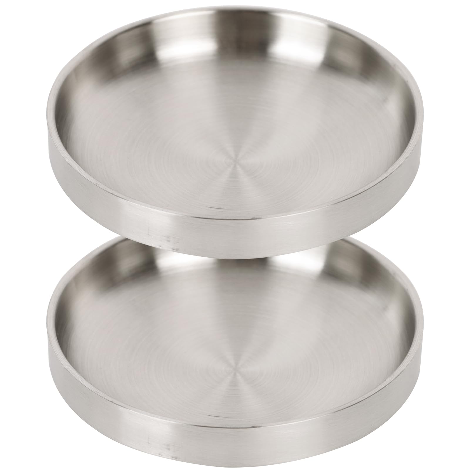 Lollanda Cuenco plano de acero inoxidable, 2 comederos para gatos, acero inoxidable, cuencos para gatos de metal 304, a prueba de caídas, fácil de limpiar